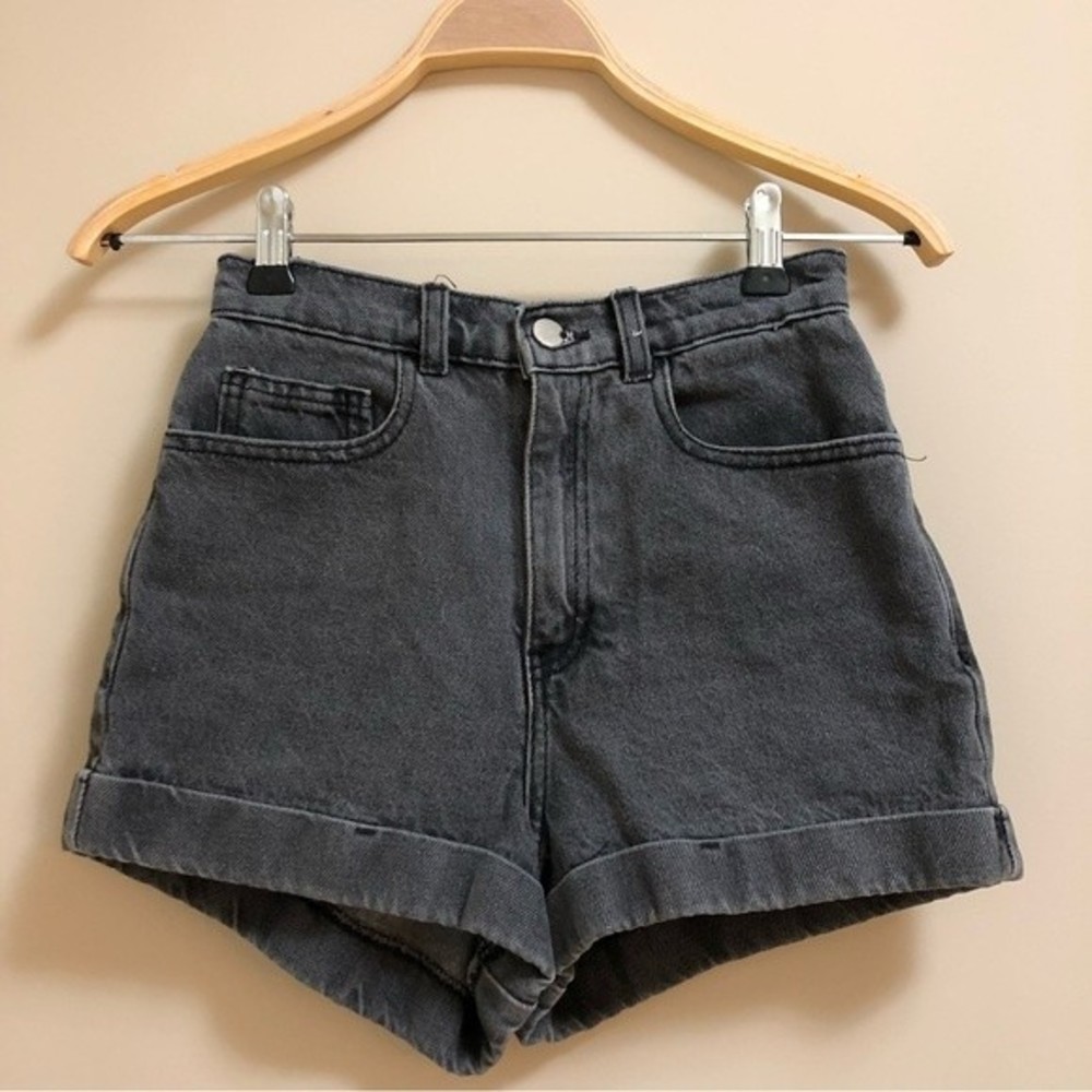 American Apparel High Rise Rolled Denim Shorts